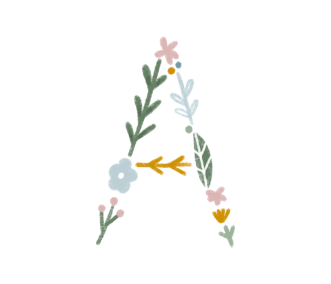 Hexagon sticker doopsuiker bloem initiaal | 30 stuks